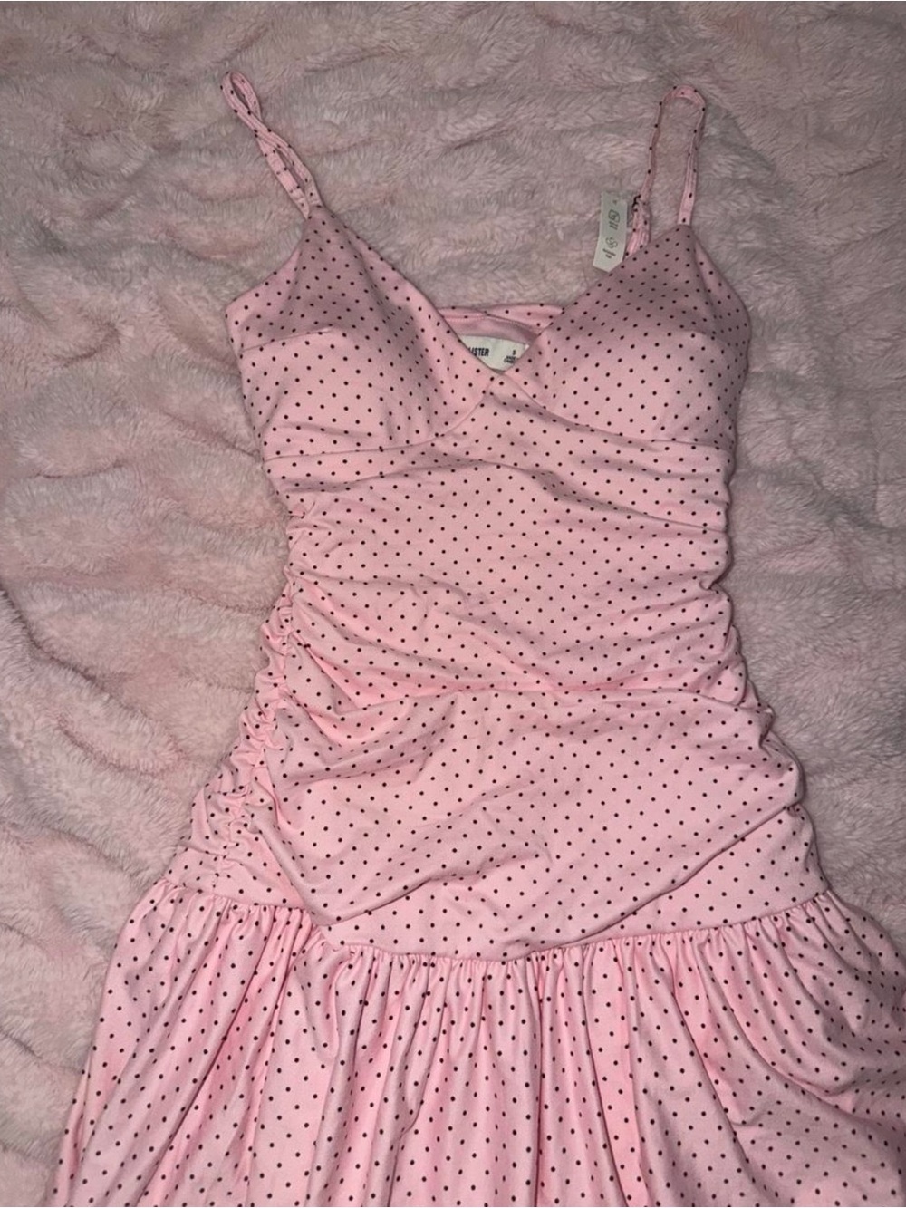 hollister pink polka dot dress 🩷🖤 - Picture 1 of 4